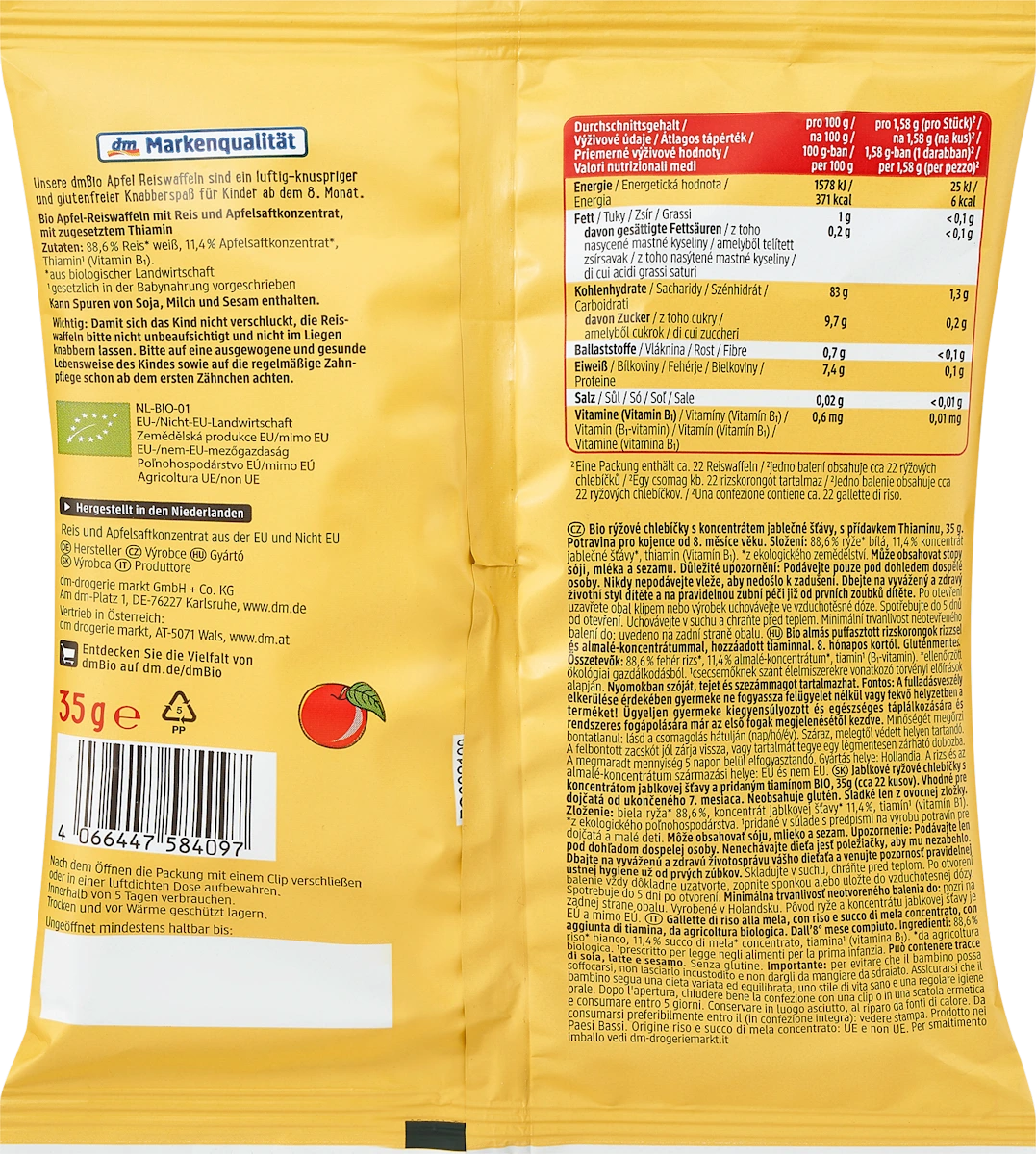 Baby snack rice cakes apple (35 g)