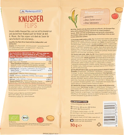 DM BIO Crispy crisps Sweet potato Appel Flavour (30 g)