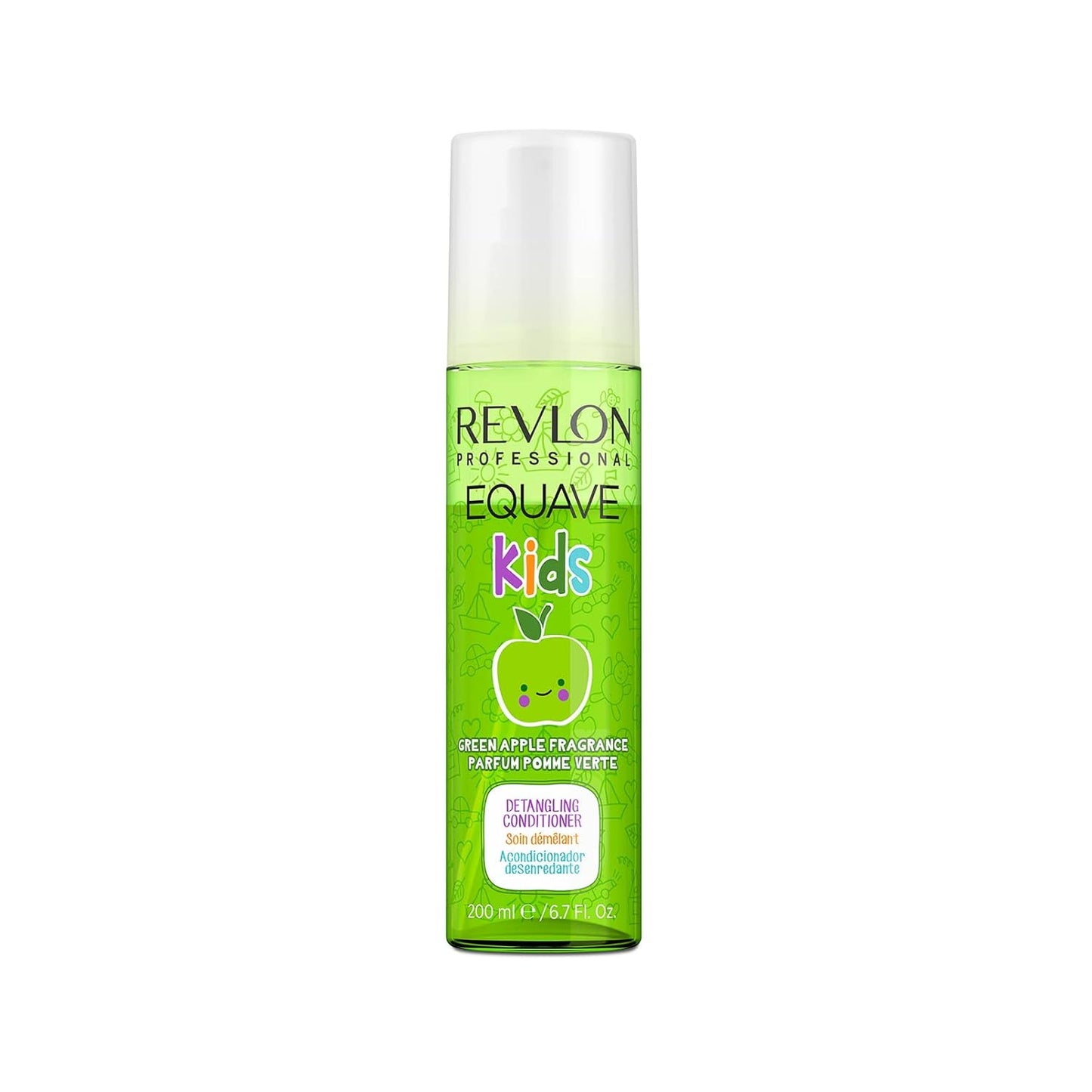 EQUAVE Kids Apple Detangling, 200 ml, detangling leave-in conditioner with hypoallergenic 2-phase formula, instantly combable & smooth results for children's hair