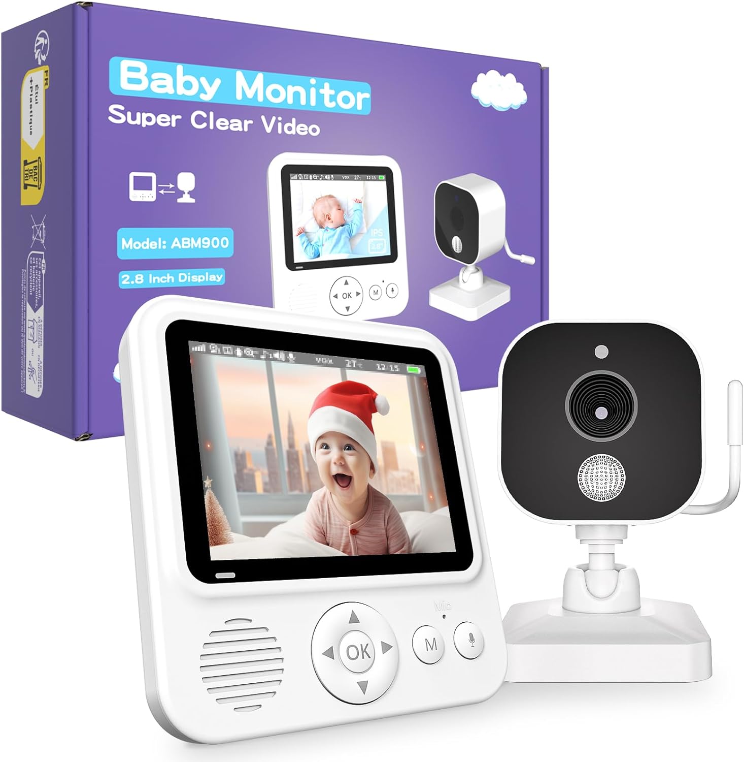 OBVHNUA Baby Monitor with Camera 2.8 Inch Video Baby Monitor 720p – Baby  Bliss