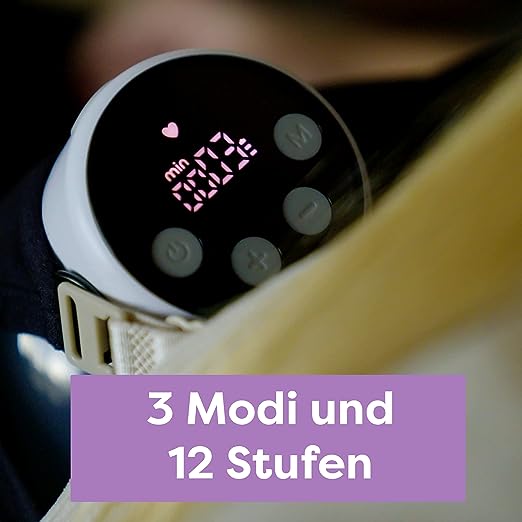 Easybaby Electric Portable Breast Pump Hands-Free Breast Pump with LED Display, Hands Free when Pumping, Low Noise, 3 Modes and 12 Levels, Fits in Nursing Bra, 24 mm Flange - Baby Bliss