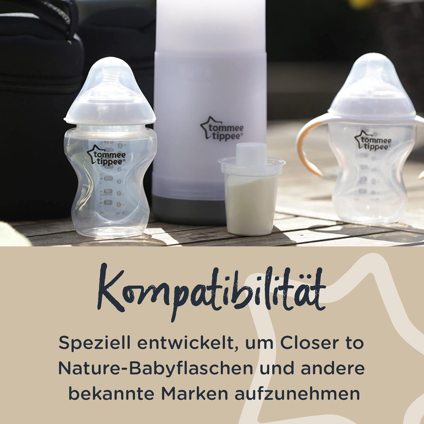 Tommee Tippee Closer to Nature Portable Travel Baby Bottle and Food Warmer Thermal Insulated Stainless Steel Bottle with Leakproof Lid