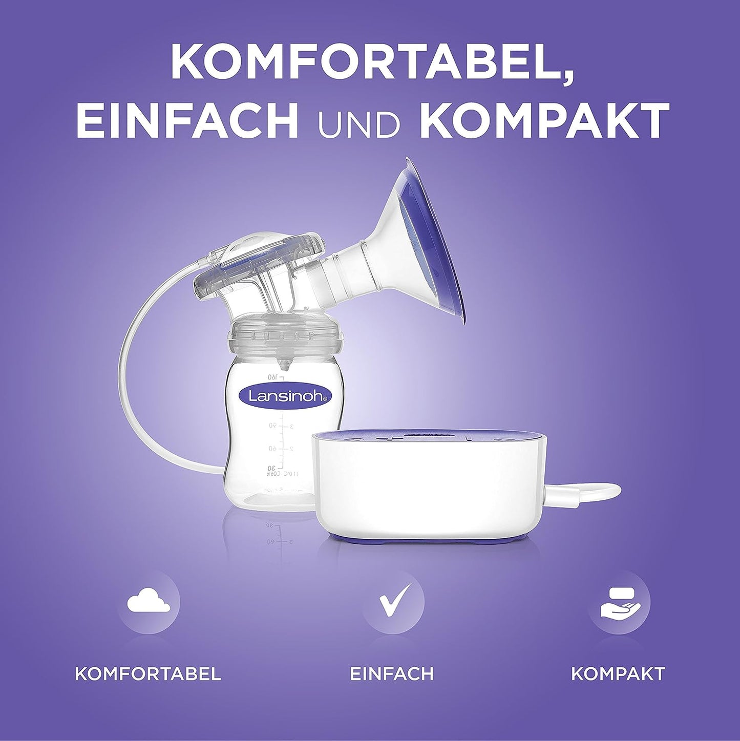 Lansinoh 54092 Electric Breast Pump, Compact, Including NaturalWave Teat Milk pump compact - Baby Bliss