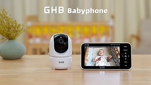 GHB Baby Monitor with Camera 5 Inch 720P HD IPS Display Baby Monitor Camera