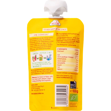 FruchtBar - Pouches Mango Orange