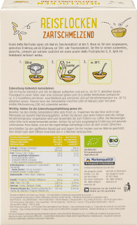 dmBio Grain porridge organic rice flakes melt-in-the-mouth from the 5th month, 250 g - Baby Bliss