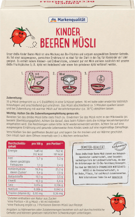 dmBio Children's muesli berries from 1 year, Demeter, 250 g - Baby Bliss