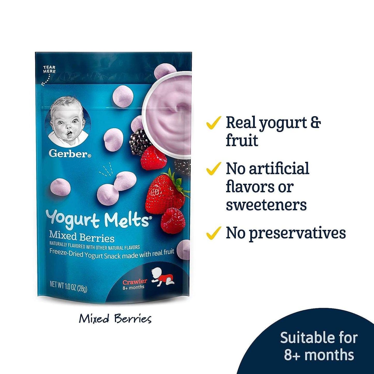 Gerber Graduates Yogurt Melts Snacks- Mixed Berry(1pack)