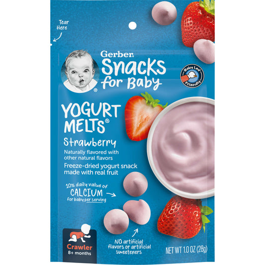 Gerber, Snacks for Baby, Yogurt Melts, 8+ Months, Strawberry, 1 oz (28 g)