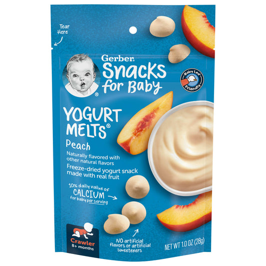 Gerber, Snacks for Baby, Yogurt Melts, 8+ Months, Peach, 1 oz (28 g)