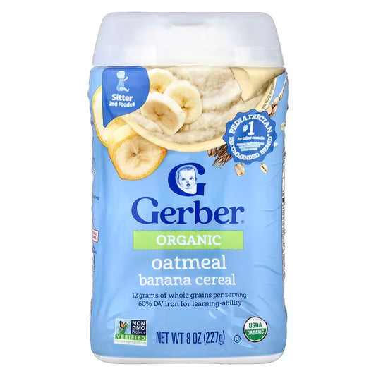 Gerber, Organic for Baby, Grain & Grow™, 2nd Foods, Oatmeal Banana Cereal, 8 oz (227 g)