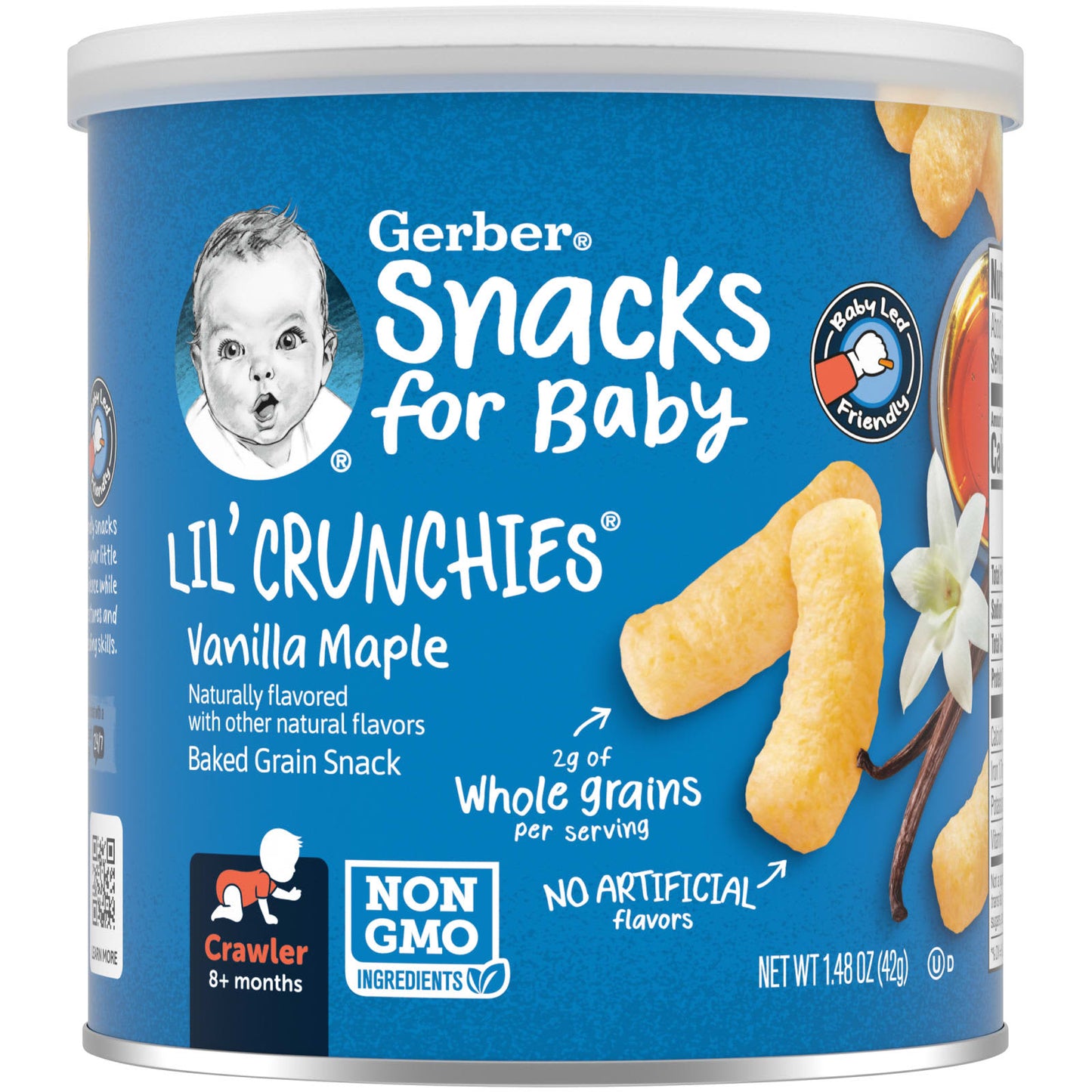 Gerber, Snacks for Baby, Lil' Crunchies, Baked Grain Snack, 8+ Months, Vanilla Maple, 1.48 oz (42 g)