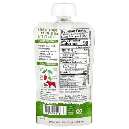 Serenity Kids, Grass Fed Beef + Ginger, 6+ Months, 3.5 oz (99 g)