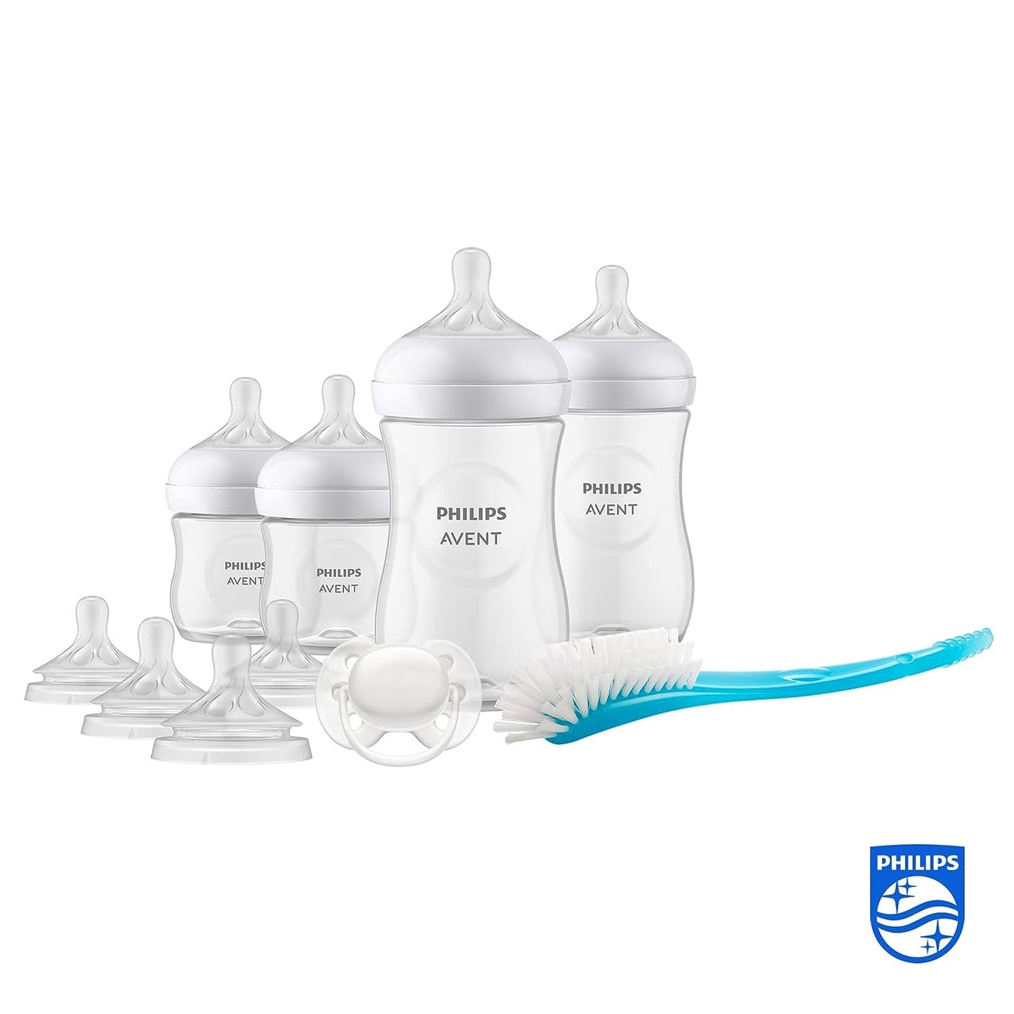 Philips Avent Natural Response Baby Bottles Gift Set for Newborns - 4 Baby Bottles, Ultra Soft Dummy and Bottle Brush, Babies from 0-12 Months and Over - Baby Bliss