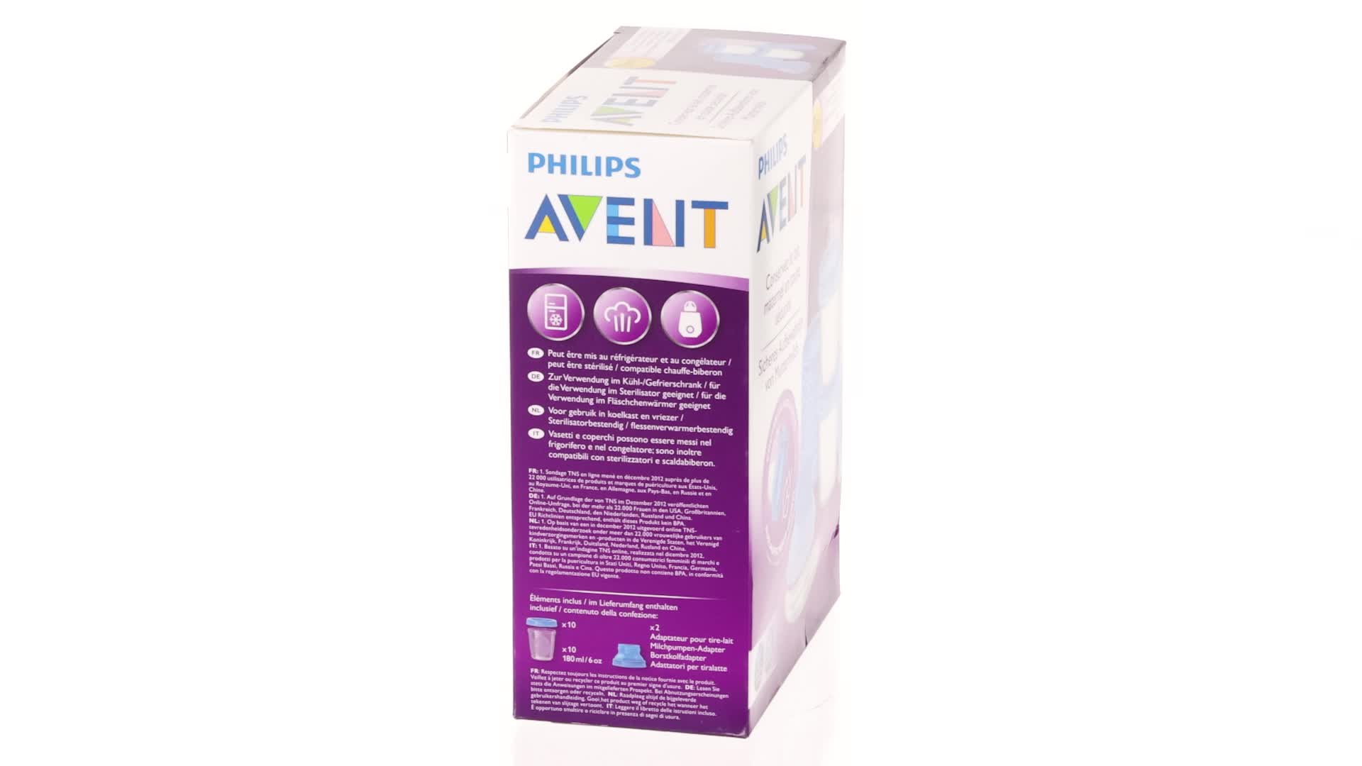 Philips Avent Reusable Breast Milk Storage Cups (10 x 180 ml) - Baby Bliss