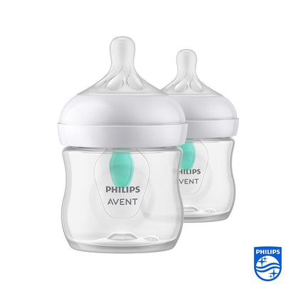 Philips Avent baby bottles Natural Response - 2x baby bottles with AirFree valve, 125 ml, BPA-free, for newborns from 0 months - Baby Bliss