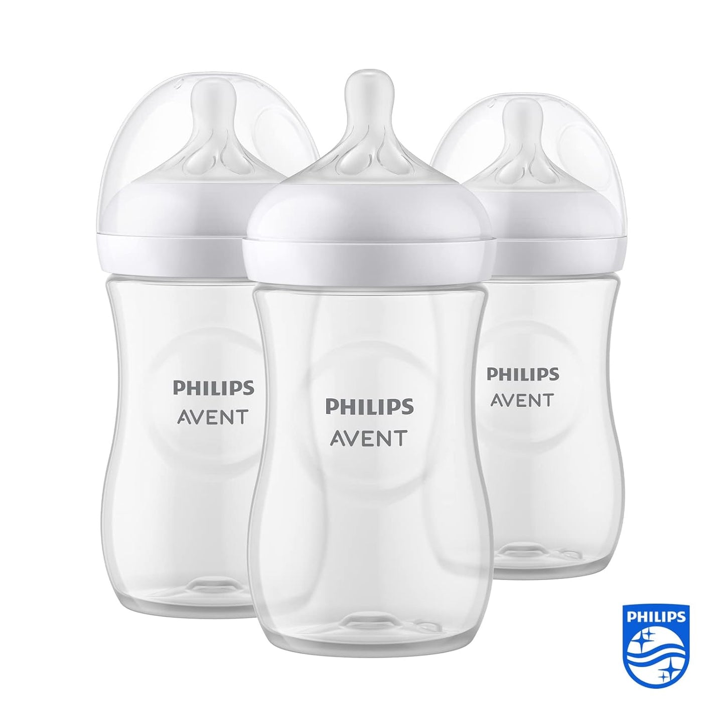 Philips Avent baby bottles Natural Response - 3x baby bottles, 260 ml, for newborns from 1 month, BPA-free (model SCY903/03)