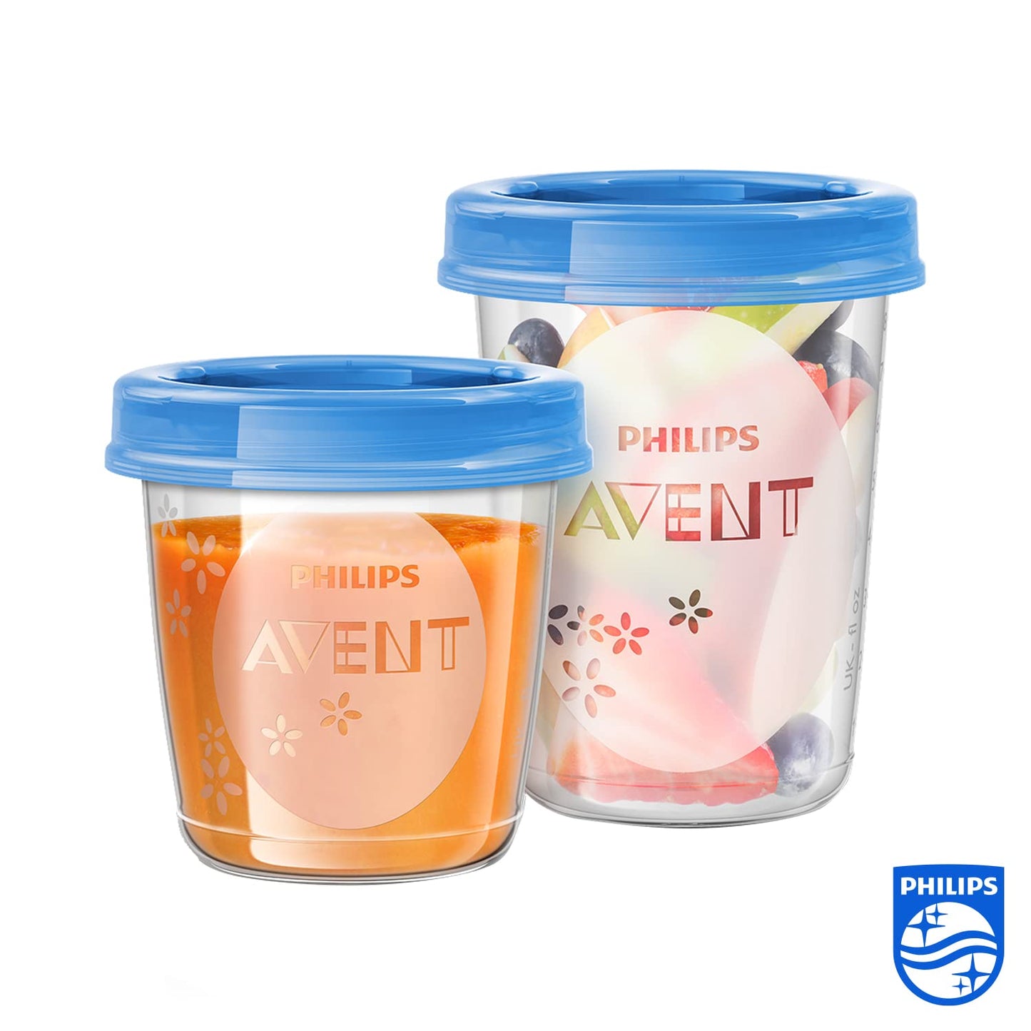 Philips Avent SCF721/20 Baby Food Storage Cups Pack of 20 (10 x 180 ml, 10 x 240 ml), with Screw Lid - Baby Bliss