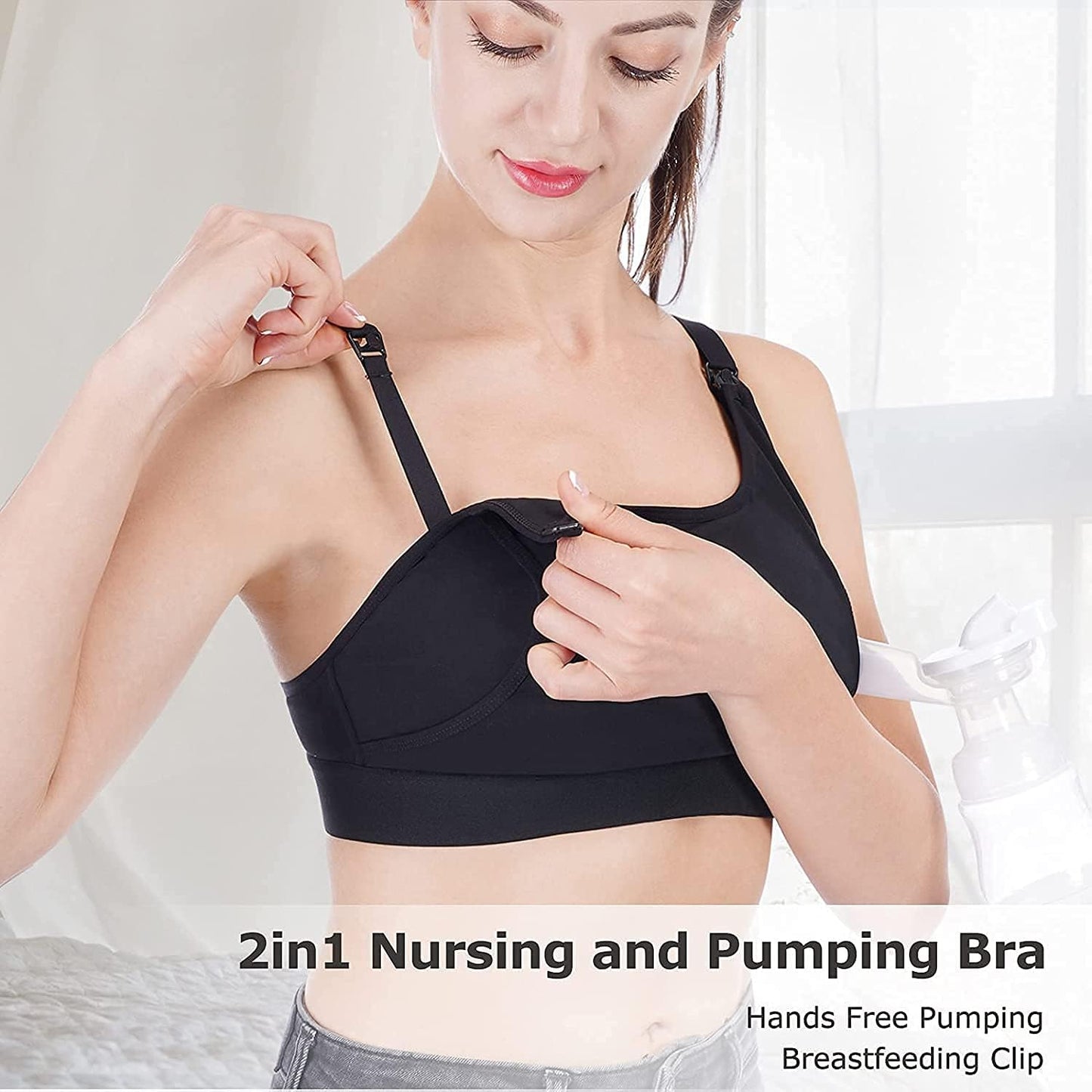 Women's Hands-free Pumping Bra,Black,Size XXL,New,MomCozy,Baby