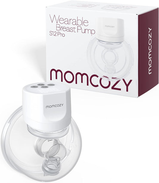 Momcozy Electric Portable Breast Pump S12 Pro, Hands-Free Pump with Comfortable, Double Sealed Flange, 3 Modes and 9 Levels, Electric Breast Pump, Portable for Easy Pumping, White