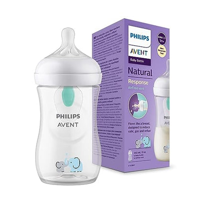 Philips Avent Baby Bottle Natural Response - Baby Bottle, 260 ml, BPA-free, for Babies from 1 Month - Baby Bliss