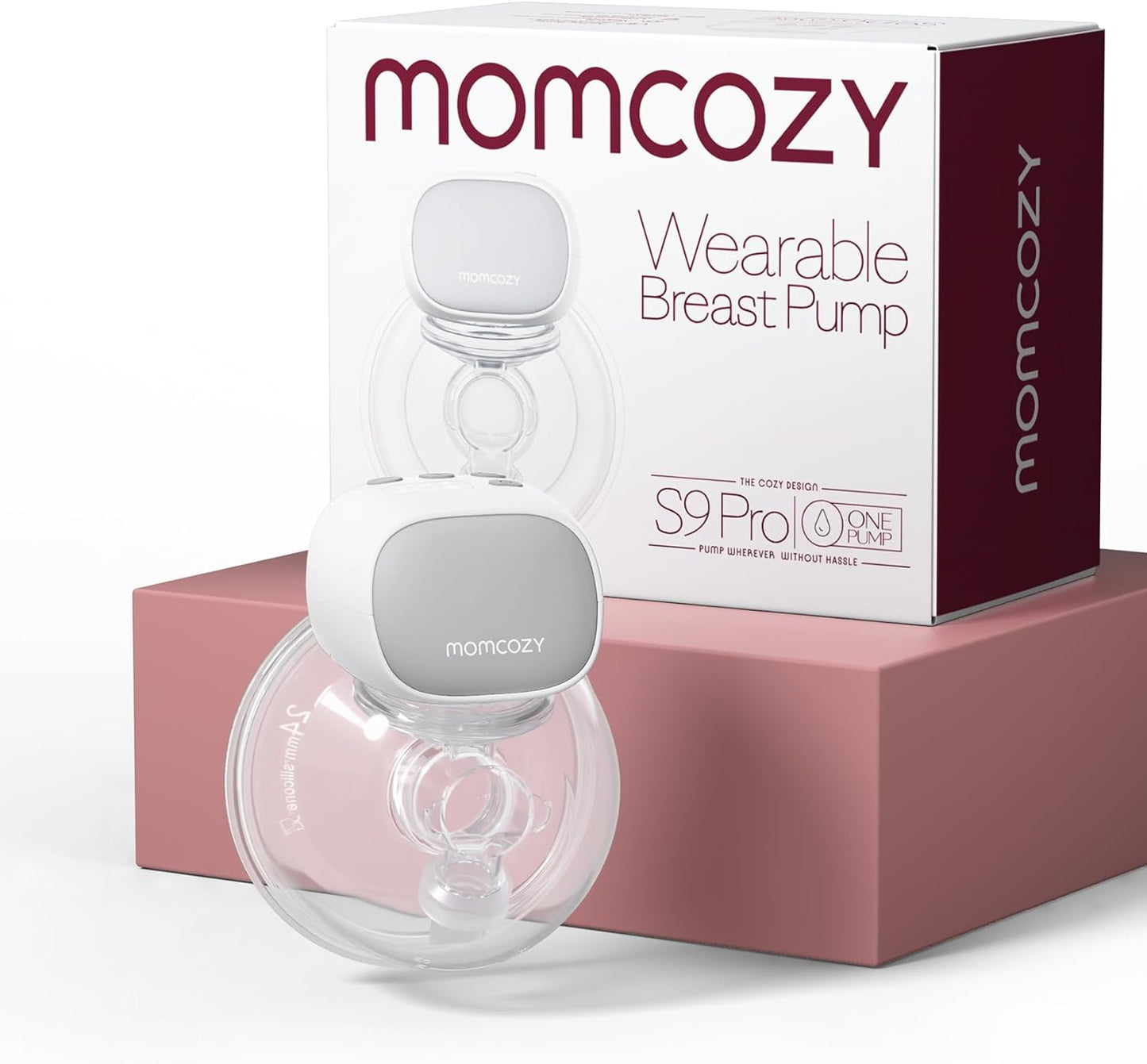 Momcozy S9 Pro Updated Breast Pump, Electric Portable, Hands-Free Breast Pump with Longest Battery Life and LED Display, Electric Breast Pump with 2 Modes & 9 Levels - 24 mm (Grey, 1 Pack)