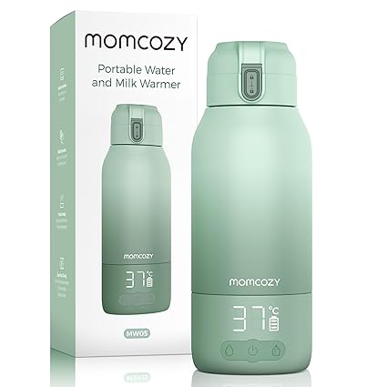 Momcozy MW05 Portable Baby Bottle Warmer for Travel, 500 ml Capacity + 24 x Usage / Battery, TÜV-CE Certified Bottle Warmer, Quick Heating in 3 Minutes
