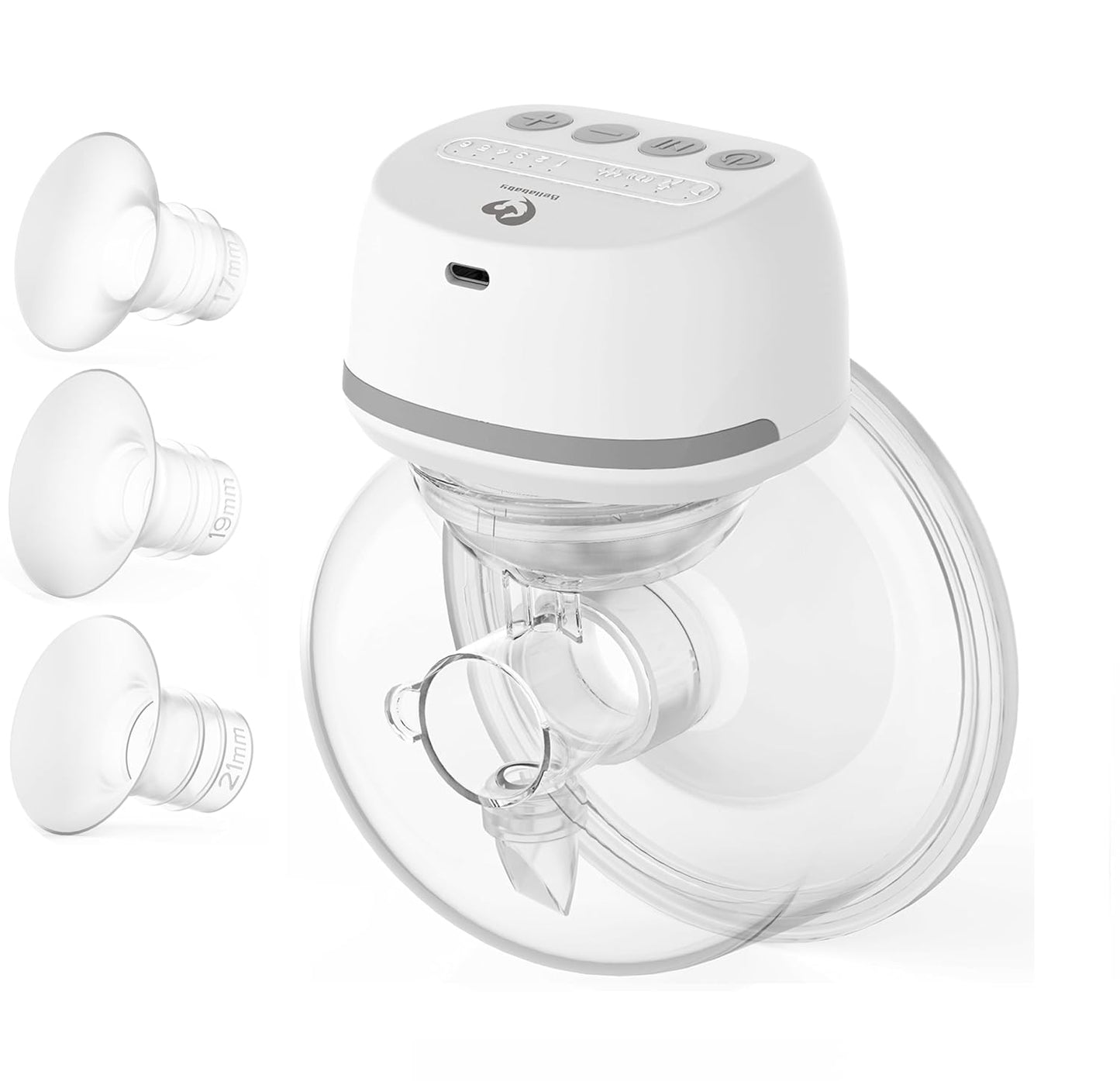 Bellababy Electric Portable Breast Pump Double Hands-Free with Touchscreen LCD Display, Rechargeable Hands-Free 4 Modes and 9 Levels, White
