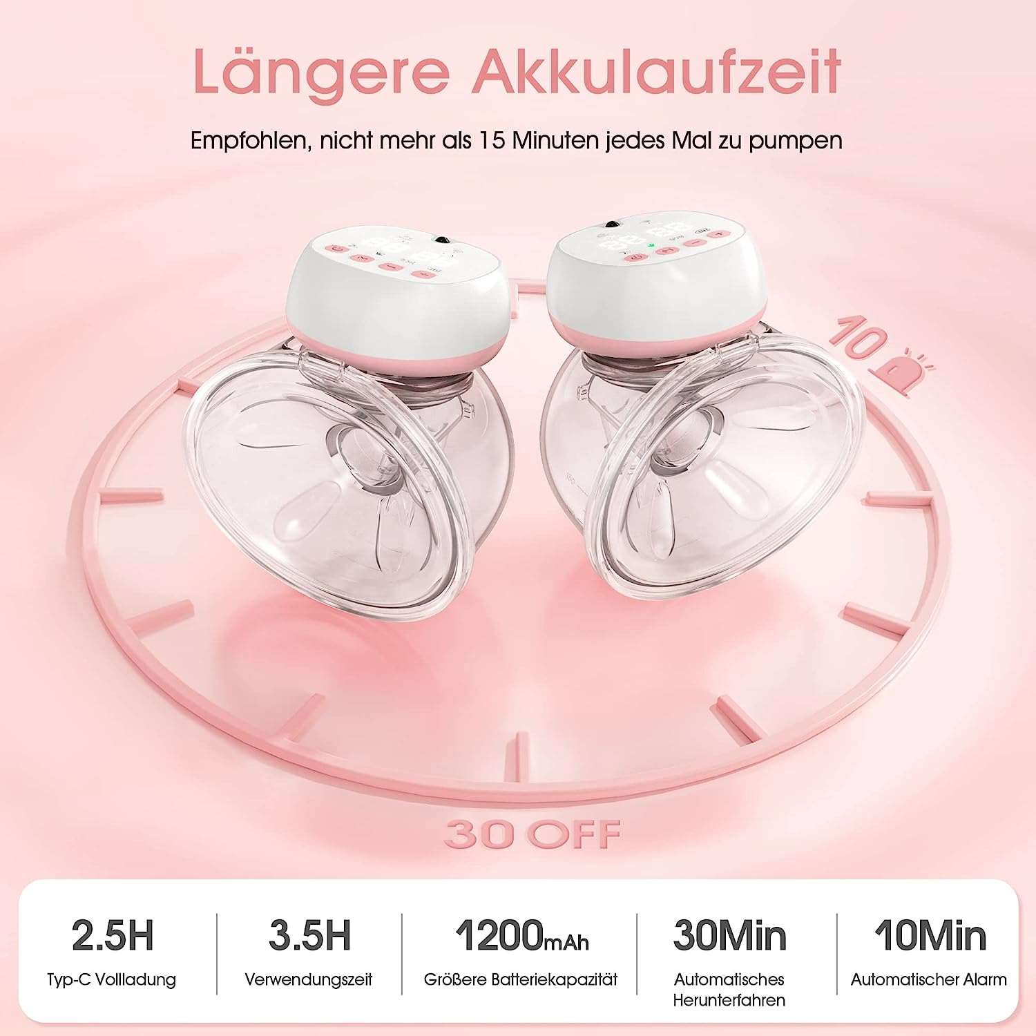 Jheppbay Electric Breast Pump Electric Portable with 3 Modes and 12 Levels, Intelligent Remote Control, Petal Design, Memory Function Electric Breast Pump (Pink, Pack of 1)