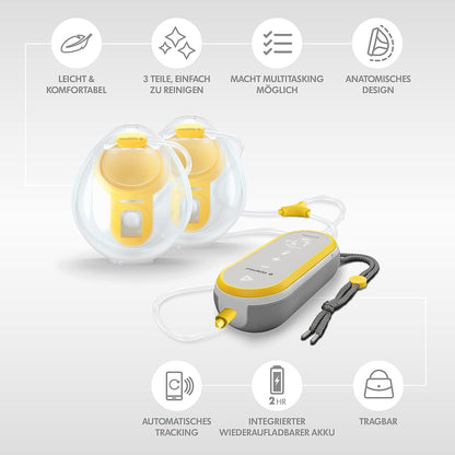 Medela Freestyle Hands-Free Breast Pump | Number 1 Brand in Hospitals | Lightweight, Portable and Discreet Electric Double Breast Pump with App Connectivity - Baby Bliss