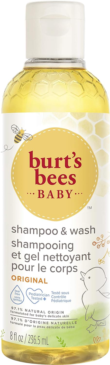 Burt's Bees Baby Shampoo & Wash Gel - Fragrance-Free Gentle Baby Soap - 235 ml Bottle