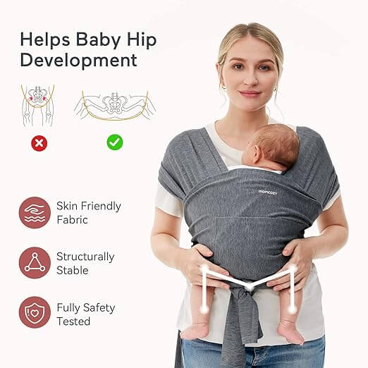 Momcozy Baby Sling for Newborns up to 50 lbs Adjustable Sling for Adults Sizes XXS XXL Baby Sling Newborn Ergonomic Front Back Baby Sling Newborn Baby Bliss