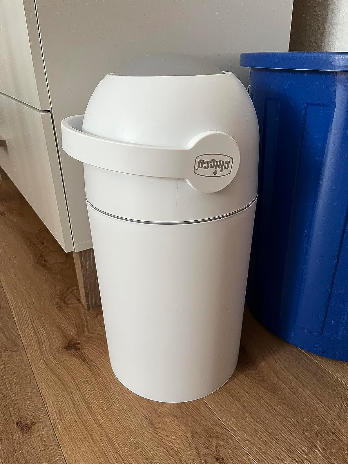 Chicco nappy pail Odor OFF, odor-proof system, conventional bags can be used, silver - Baby Bliss