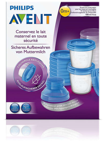 Philips Avent Reusable Breast Milk Storage Cups (10 x 180 ml)