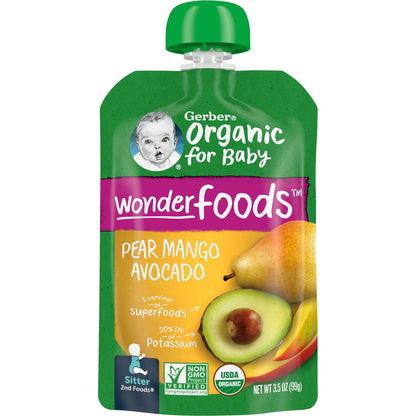 Gerber, Organic for Baby, Wonderfoods, 2nd Foods, Birne, Mango, Avocado, 99 g (3,5 oz.)