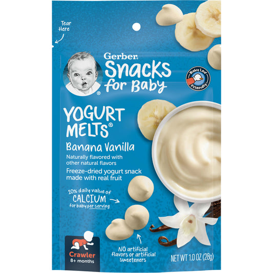 Gerber, Snacks for Baby, Yogurt Melts, 8+ Months, Banana Vanilla, 1 oz (28 g)