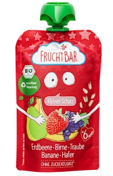 FruchtBar - Pouches | Pear & Grapes (190g)