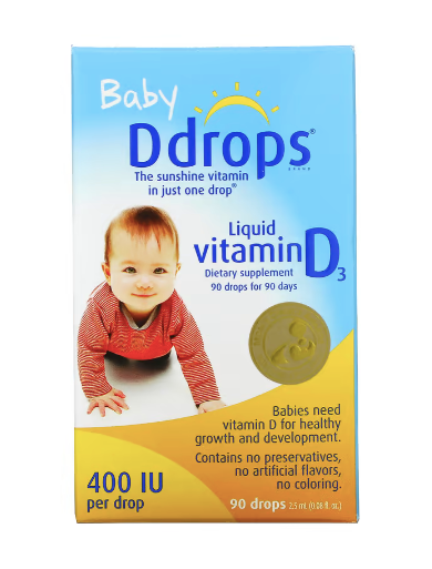 Ddrops, Baby, Liquid Vitamin D3, 400 IU, 90 Drops, 0.08 fl oz (2.5 ml) - Baby Bliss