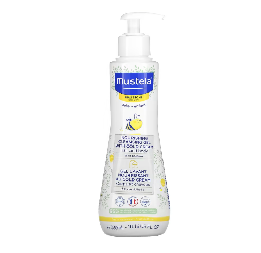 Mustela, Baby, Nourishing Cleansing Hair and Body Gel with Cold Cream, For Dry Skin, 10.14 fl oz (300 ml) - Baby Bliss