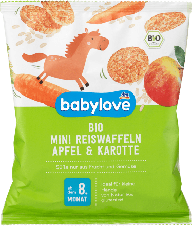 DM Baby snack rice cakes apple & carrot, from the 8th month, 35 g - Baby Bliss