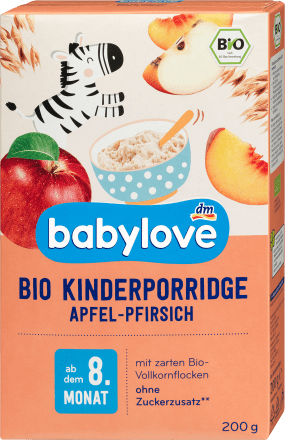 DM Porridge apple & peach from the 8th month, 200 g - Baby Bliss