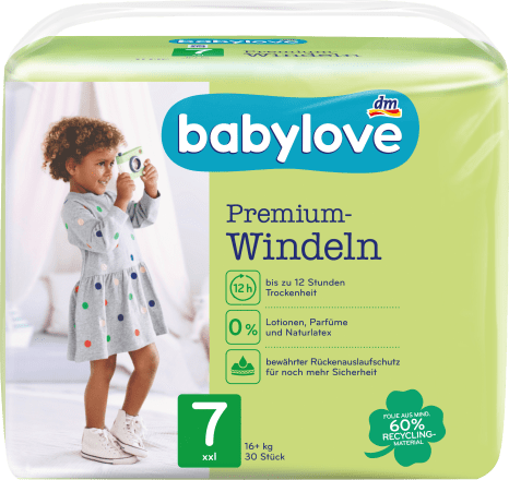 DM Diapers premium size 7 XXL 16+ kg, 30 pcs - Baby Bliss