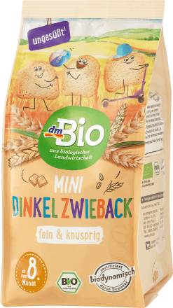 dmBio  Baby snack mini spelled rusks from the 8th month, Demeter, 100 g