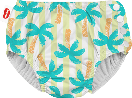 Swim diaper reusable, motif tropical palm trees, 1 piece - Baby Bliss